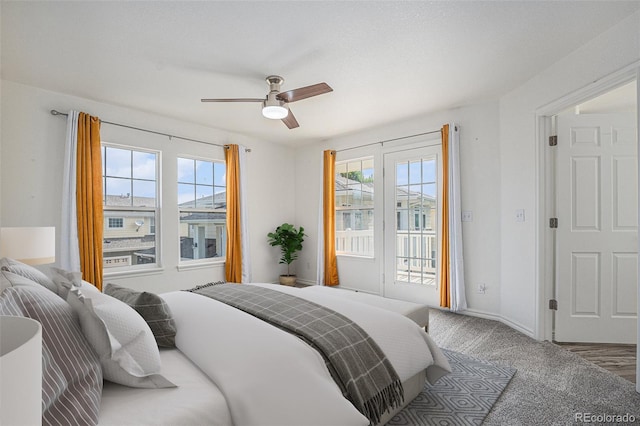 3000 E 112th Ave Unit 61, Northglenn, CO 80233 - bedroom with access to exterior and ceiling fan