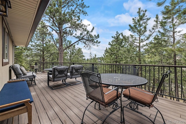 2857 Hiwan Dr, Evergreen, CO 80439 - deck with outdoor dining space