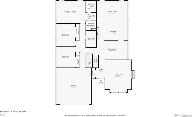 8164 Flower Cir, Arvada, CO 80005 - floor plan / room layout
