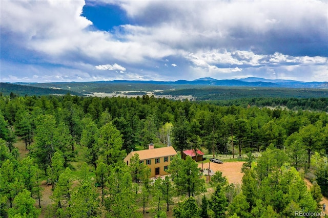 688 Obsidian Dr, Florissant, CO 80816 - mountain view featuring a forest