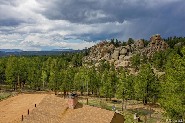 688 Obsidian Dr, Florissant, CO 80816 - view of home's community with a mountain view and a view of trees