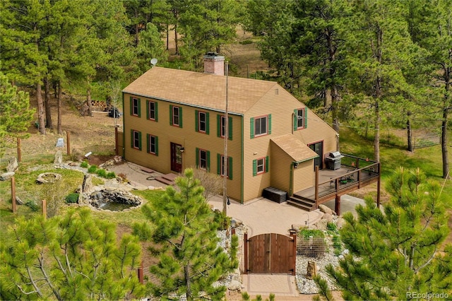 688 Obsidian Dr, Florissant, CO 80816 - view from above of property featuring a heavily wooded area