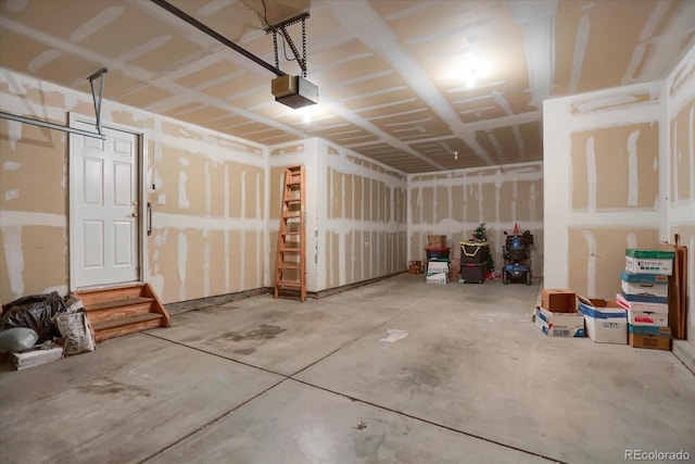 garage featuring a garage door opener