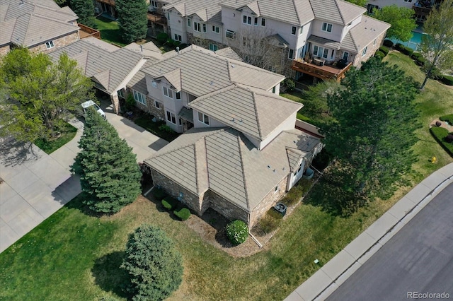 aerial perspective of suburban area