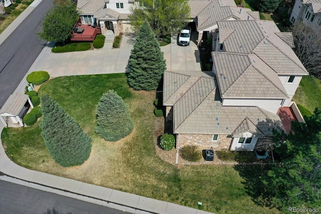 aerial view of residential area