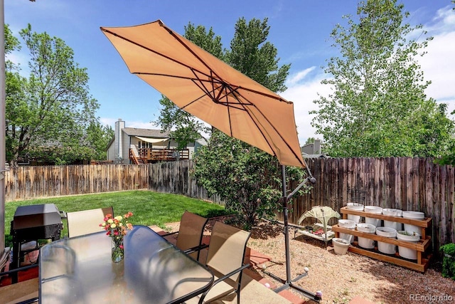 view of patio with outdoor dining area