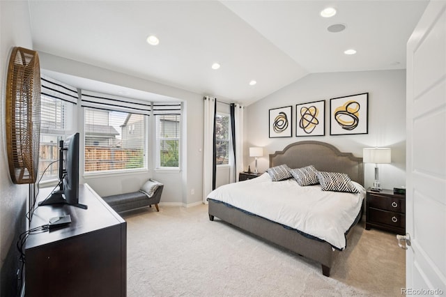 1261 W 170th Ave, Broomfield, CO 80023 - carpeted bedroom featuring lofted ceiling and recessed lighting