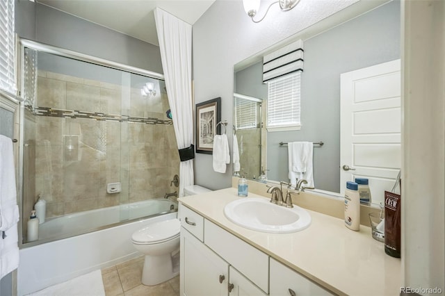 1261 W 170th Ave, Broomfield, CO 80023 - full bathroom featuring vanity, shower / bath combination with glass door, and tile patterned flooring
