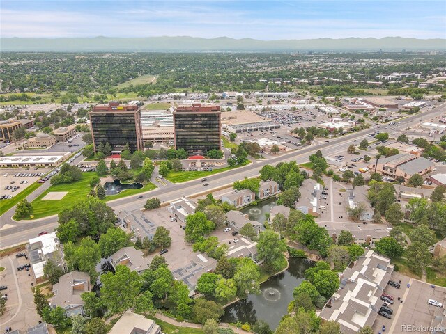 2840 S Kenton Ct, Aurora, CO 80014 - aerial overview of property's location featuring a water and mountain view