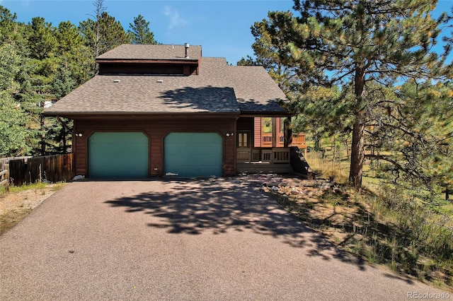 view of front of house with a garage