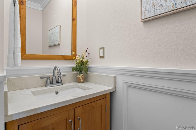 10814 Bayfield Way, Parker, CO 80138 - bathroom featuring ornamental molding and vanity