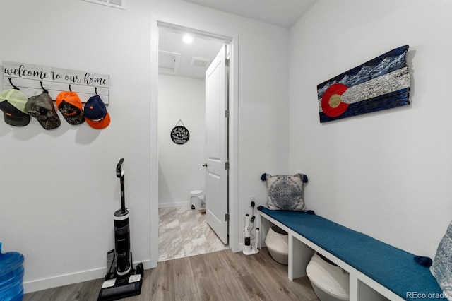 mudroom featuring light wood-type flooring