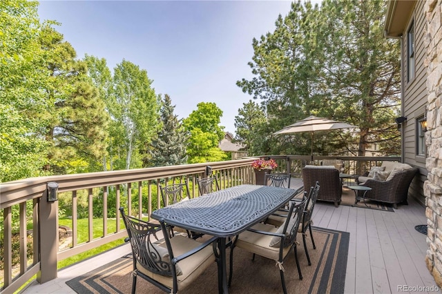 9 Roder Gate Ln, Castle Pines, CO 80108 - deck with outdoor dining space