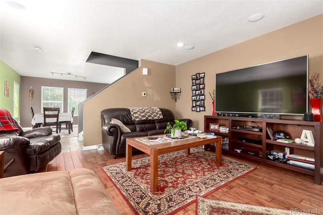 3505 Dinosaur St, Castle Rock, CO 80109 - living room featuring hardwood / wood-style floors and recessed lighting