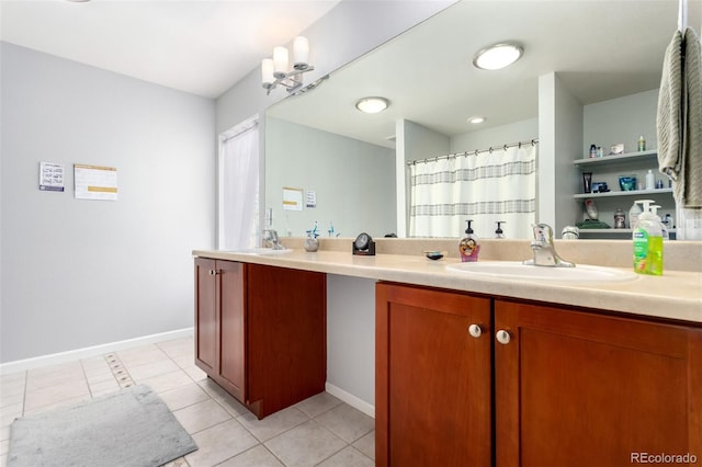 3505 Dinosaur St, Castle Rock, CO 80109 - bathroom featuring double vanity and tile patterned flooring