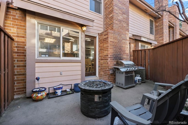 view of patio / terrace featuring grilling area