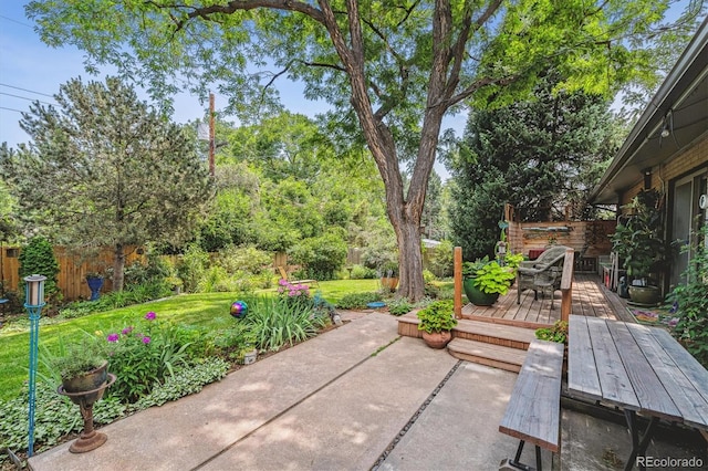 view of patio featuring a deck