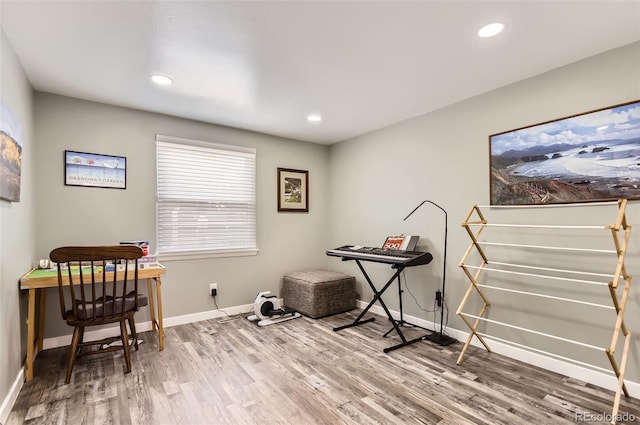 7465 S Ivy Way, Centennial, CO 80112 - home office featuring wood finished floors, baseboards, and recessed lighting