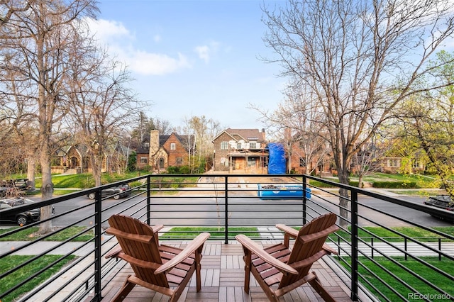 balcony with a residential view