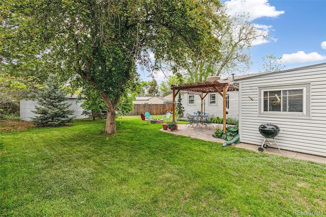 4285 Newland St, Wheat Ridge, CO 80033 - view of yard with a pergola, a patio area, and a fire pit
