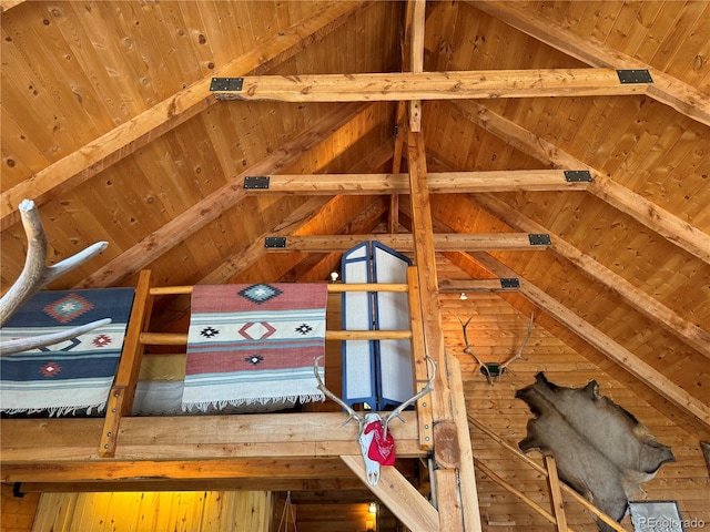 view of unfinished attic