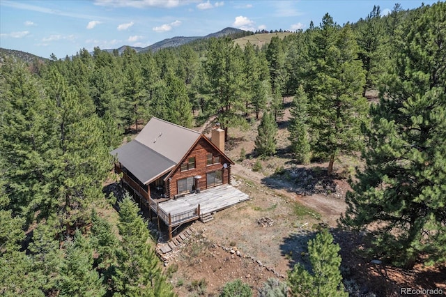 drone / aerial view with a mountain view