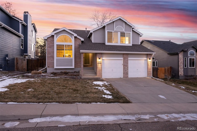 view of front of house featuring a garage