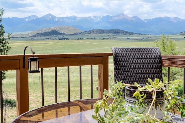 view of mountain feature with a rural view