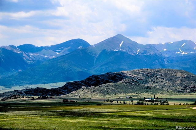 property view of mountains with a rural view