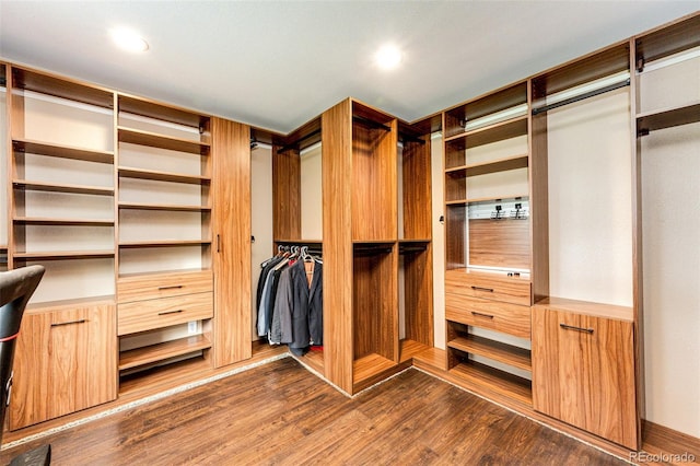 8788 E Tanglewood Rd, Franktown, CO 80116 - spacious closet featuring dark wood finished floors