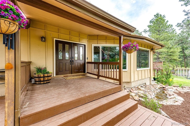 8788 E Tanglewood Rd, Franktown, CO 80116 - entrance to property with french doors