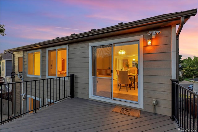 view of deck at dusk