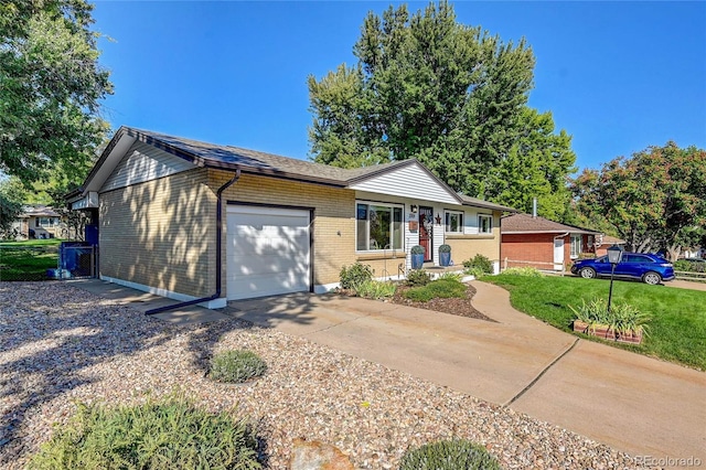 single story home with a garage