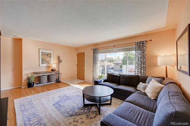 living room featuring light hardwood / wood-style flooring