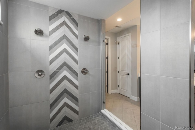 full bathroom with a shower stall