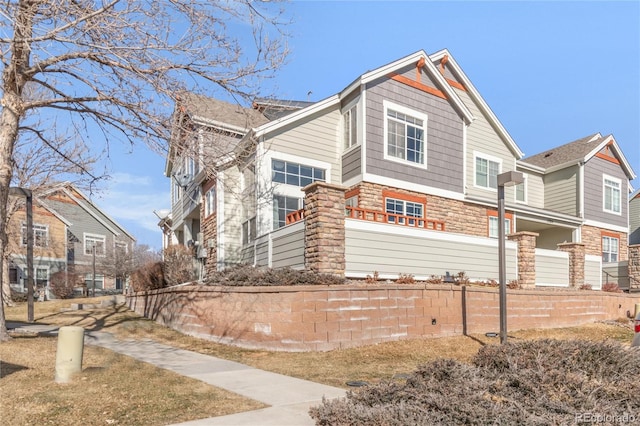 view of front of property with stone siding