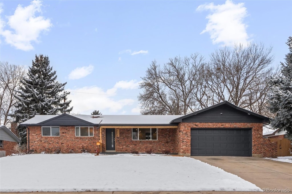 single story home with a garage