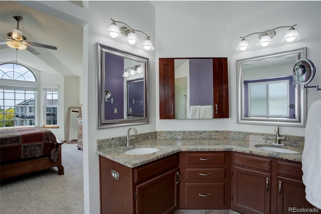 1825 Keota Ln, Superior, CO 80027 - ensuite bathroom with double vanity and a ceiling fan