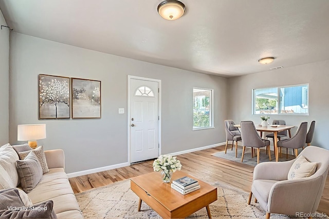4804 N Raleigh St, Denver, CO 80212 - living room featuring light wood-style floors and baseboards