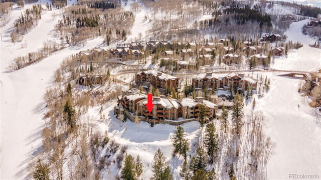 view of snowy aerial view