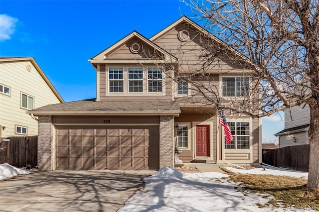 view of front property featuring a garage