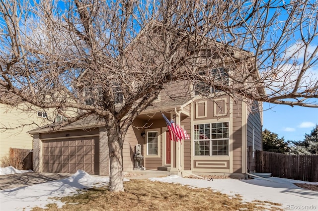 view of front of home with a garage