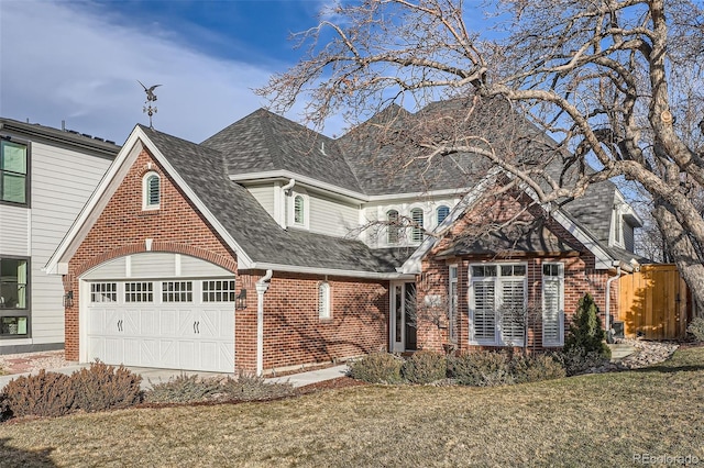 view of front of house featuring a garage and a front yard