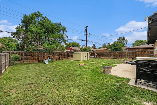 7625 Turner Dr, Denver, CO 80221 - fenced backyard with a storage unit and a patio area