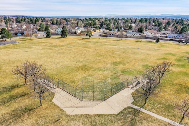 aerial view with a residential view