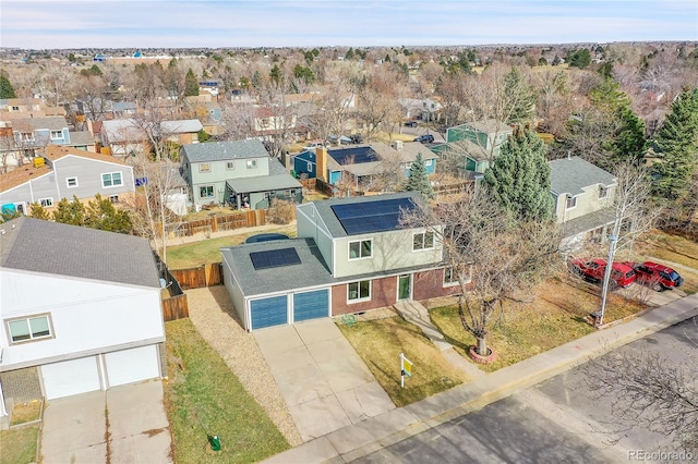 aerial view featuring a residential view