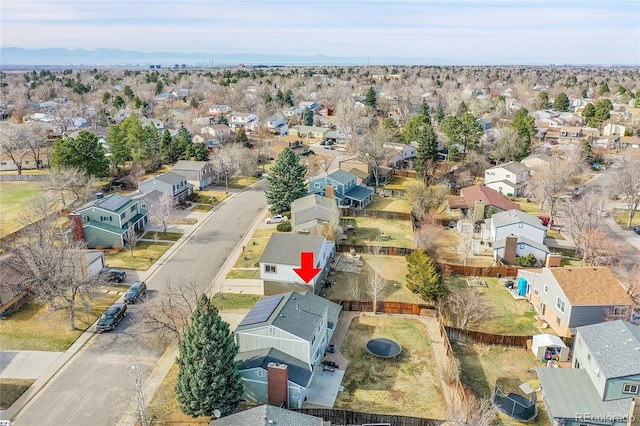 drone / aerial view with a residential view