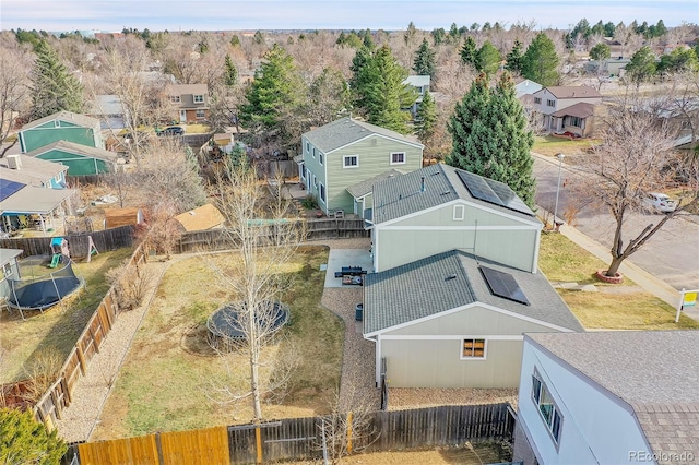 bird's eye view with a residential view