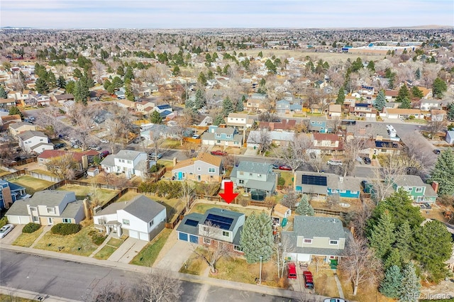 drone / aerial view featuring a residential view