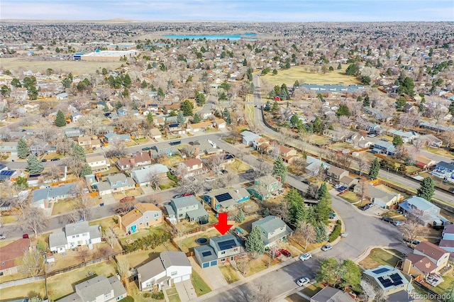 bird's eye view with a residential view